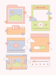 UI Windows Sticker Illustration for Planner