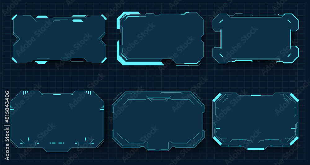 Poster futuristic digital interface frames - vector set of sci-fi ui elements ideal for sci-fi themed desig