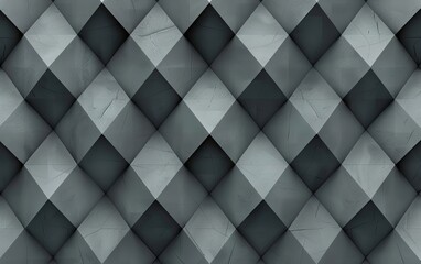A textured gray geometric pattern of layered diamond shapes.