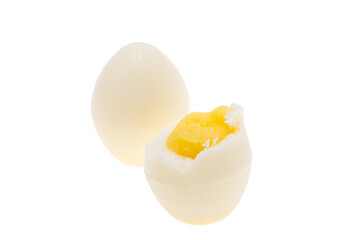 egg with white chocolate isolated
