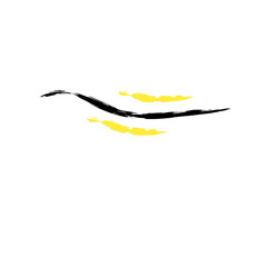 Black And Yellow Brush Stroke 