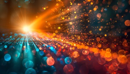 A colorful, glowing line of light with a bright yellow and orange section by AI generated image