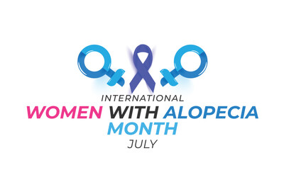 Fototapeta premium international women with alopecia month. background, banner, card, poster, template. Vector illustration.