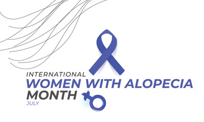 international women with alopecia month. background, banner, card, poster, template. Vector illustration.