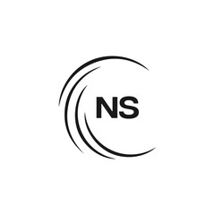 NS Letter Logo Design. Initial letters NS logo icon. Abstract letter NS N S minimal logo design template. N S Letter Design Vector with black Colors. NS logo, 