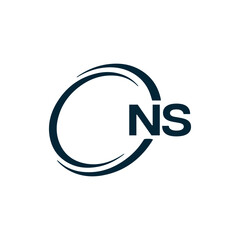 Obraz premium NS Letter Logo Design. Initial letters NS logo icon. Abstract letter NS N S minimal logo design template. N S Letter Design Vector with black Colors. NS logo, 