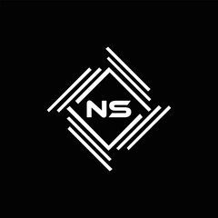 NS Letter Logo Design. Initial letters NS logo icon. Abstract letter NS N S minimal logo design template. N S Letter Design Vector with black Colors. NS logo, 