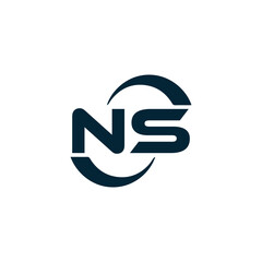 NS Letter Logo Design. Initial letters NS logo icon. Abstract letter NS N S minimal logo design template. N S Letter Design Vector with black Colors. NS logo, 