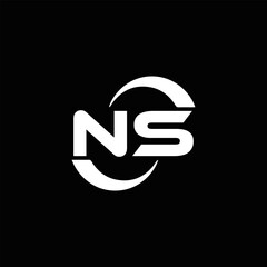 NS Letter Logo Design. Initial letters NS logo icon. Abstract letter NS N S minimal logo design template. N S Letter Design Vector with black Colors. NS logo, 