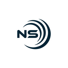 NS Letter Logo Design. Initial letters NS logo icon. Abstract letter NS N S minimal logo design template. N S Letter Design Vector with black Colors. NS logo, 