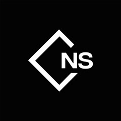 NS Letter Logo Design. Initial letters NS logo icon. Abstract letter NS N S minimal logo design template. N S Letter Design Vector with black Colors. NS logo, 