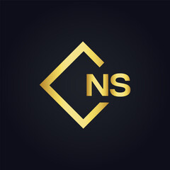 NS Letter Logo Design. Initial letters NS logo icon. Abstract letter NS N S minimal logo design template. N S Letter Design Vector with black Colors. NS logo, 