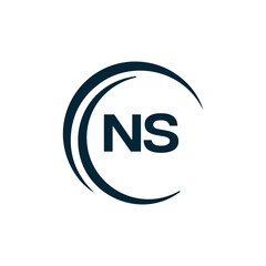 NS Letter Logo Design. Initial letters NS logo icon. Abstract letter NS N S minimal logo design template. N S Letter Design Vector with black Colors. NS logo, 