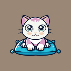 Cat logo design, vector logo design, illustration 