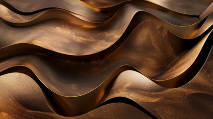 Earthy brown and gold organic shapes evoke windswept landscapes.