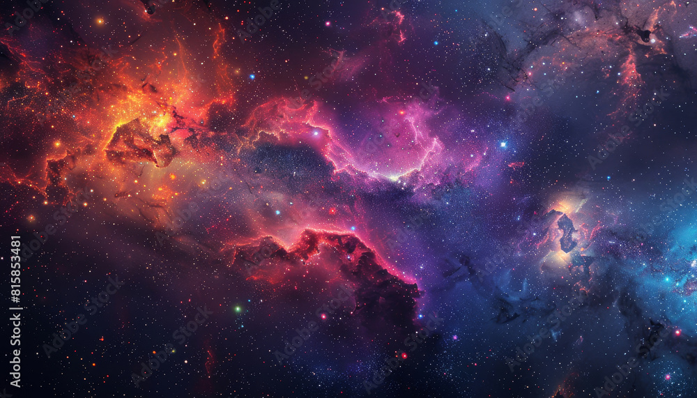 Wall mural a colorful galaxy with many stars and clouds by ai generated image