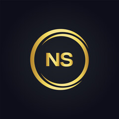NS Letter Logo Design. Initial letters NS logo icon. Abstract letter NS N S minimal logo design template. N S Letter Design Vector with black Colors. NS logo, 