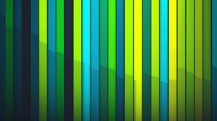 An array of vertical stripes pulsating with a gradient from electric lime to midnight blue