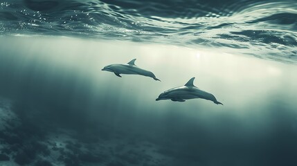 Dolphin in the water illustration, Beautiful, summer vibe, beach, ocean, sea, fish, background