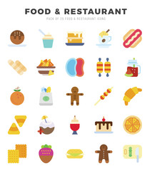 Food and Restaurant icon pack for your website. mobile. presentation. and logo design.