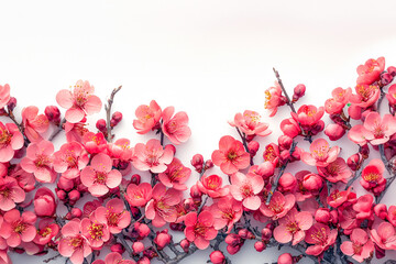 Cherry Blossom Canopy on white background