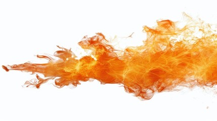 Capture a realistic fire flame, close-up, dynamic, Composite, isolated on a white background to emphasize the intensity and texture of the fire