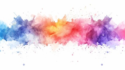 Colorful watercolor splash explosion isolated on white background image flat design front view creative burst theme animation Analogous Color Scheme