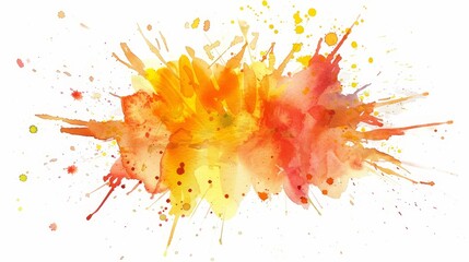 Colorful watercolor splash explosion isolated on white background image flat design front view creative burst theme animation Analogous Color Scheme