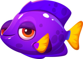 Purple Fish Cartoon