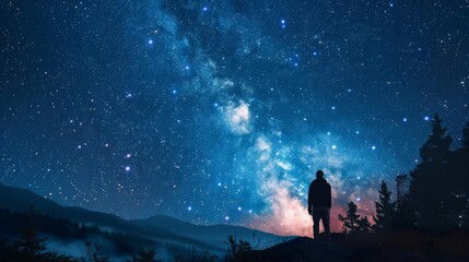 Fototapeta premium Grandpas Starry Tales Grandpa weaves stories of constellations and shooting stars, making bedtime under the open sky unforgettable