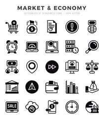 Market & Economy elements. Lineal Filled web icon set. Simple vector illustration.