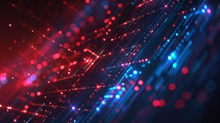 Obraz premium Red and Blue Lights Illuminating Dark Background