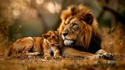 Obraz premium portrait lion in the jungle