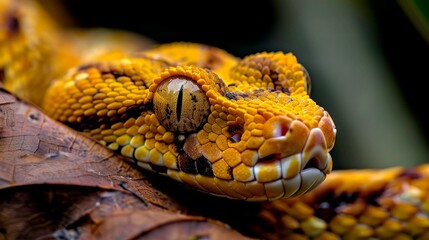 Fototapeta premium portrait of yellow snake 