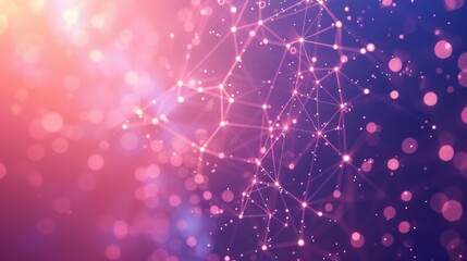 Fototapeta premium Pink and Purple Background With Dots and Lines