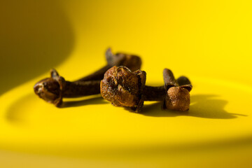 Macro photography of cloves. Concept of natural ingredients