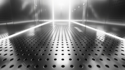 Metal Elevator in Black and White