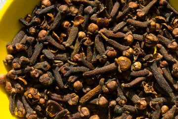 Background photograph of cloves. Concept of natural ingredients