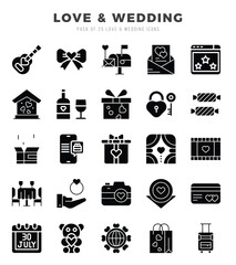 Love & Wedding icons set for website and mobile site and apps.