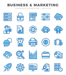 Business & Marketing Two Color icons collection. Two Color icons pack. Vector illustration