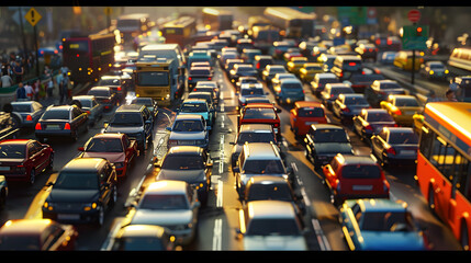 Traffic jam in city