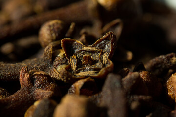 Background photograph of cloves. Concept of natural ingredients