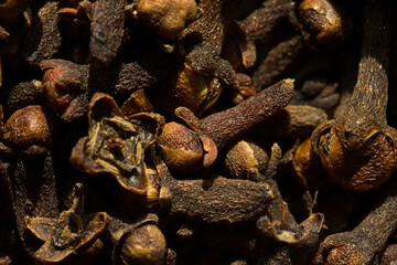 Background photograph of cloves. Concept of natural ingredients