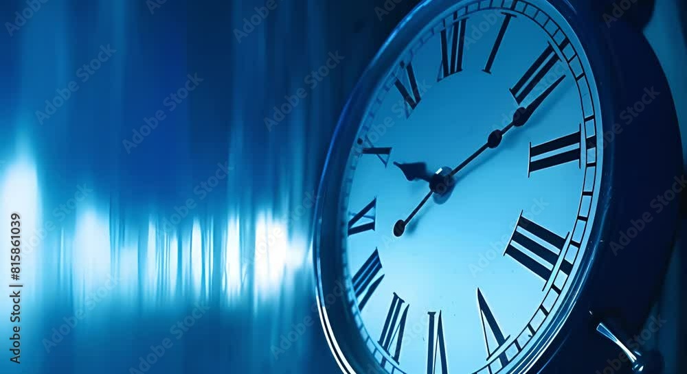 Poster highlighting the importance of time management in multitasking through a montage of clock and busine