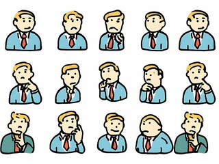 set of business people