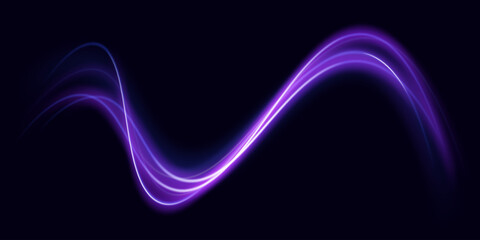 Blue glowing shiny lines effect vector background. Luminous white lines of speed. Light glowing effect. Light trail wave, fire path trace line and incandescence curve twirl.