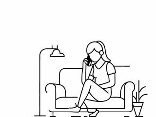 woman sitting on a sofa 