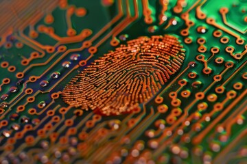 A digital fingerprint superimposed