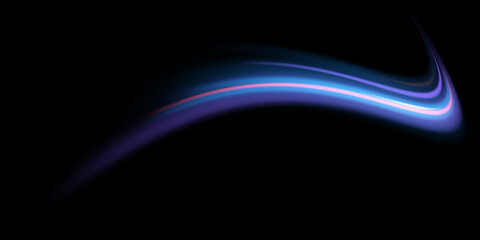 Blue glowing shiny lines effect vector background. Luminous white lines of speed. Light glowing effect. Light trail wave, fire path trace line and incandescence curve twirl.