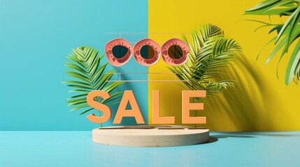 Clean and modern summer sale sign with a simple, isolated presentation
